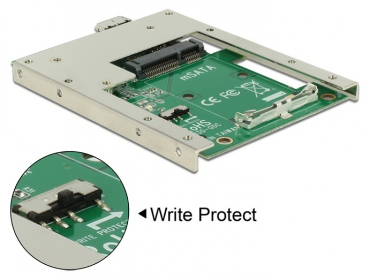 DeLOCK mSATA SSD adapter, mSATA til USB 3,0 Micro B hun, 1x2,5