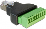DeLOCK terminalblokadapter, RJ45 han, 8-pin