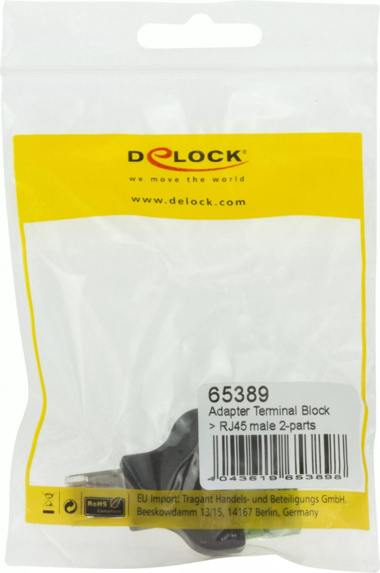 DeLOCK terminalblokadapter, RJ45 han, 8-pin