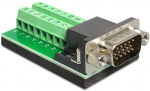 DeLOCK HD-15 terminalblokadapter, HD-15 han