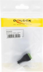 DeLOCK stereo adapter, 3,5mm stereo hun til 3-pins terminalblok, sort/