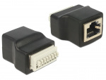 DeLOCK RJ45 terminalbloksadapter, skrueløs, RJ45 hun, sort