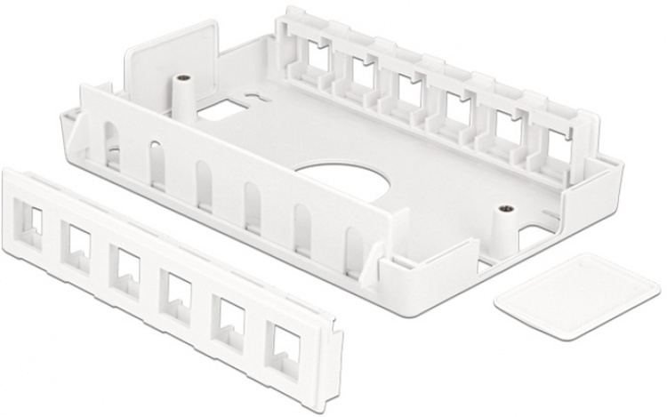 DeLOCK Keystone boks, 12 portar, plast, hvid