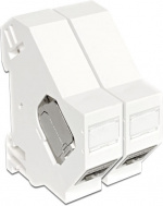 DeLOCK Keystone modulholder til montering på DIN-skinne, hvid