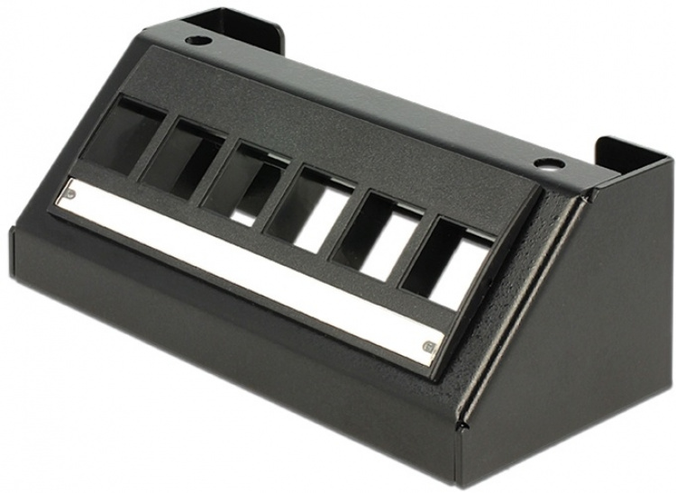 DeLOCK Keystone bordmonteret panel, 6-portar, 45grader vinkel på port