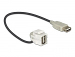 DeLOCK Keystone modul med kabel, USB 2.0 Type A hun - USB Type A hun,