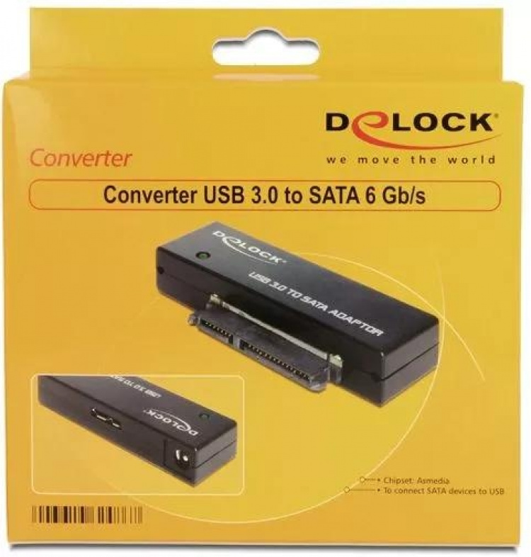 DeLOCK Converter, USB 3.0 til SATA direkte docking, 1xSATA 22-pin hun,