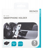 DELTACO Air vent car holder, for smartphones 60-88mm, rotatable, black