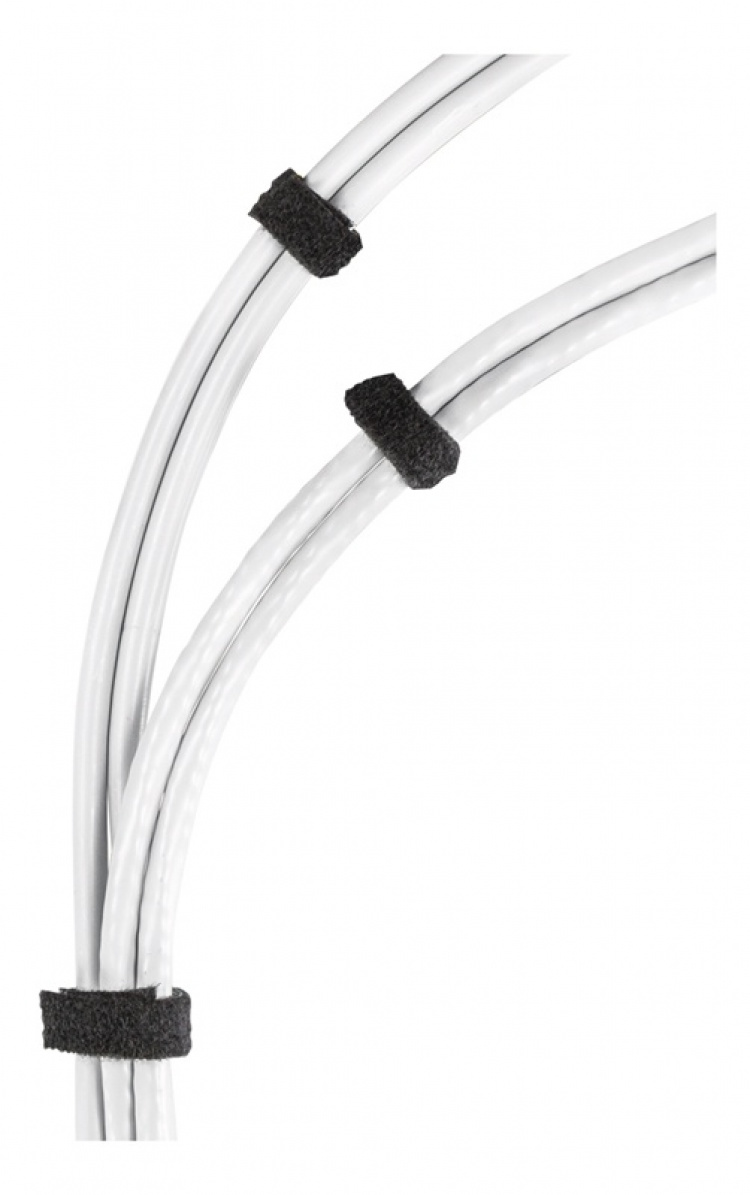 DELTACO Hook and loop fastener cable ties, width 10mm, 15m, black