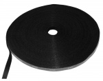 DELTACO Hook and loop fastener cable ties, width 10mm, 25m, black