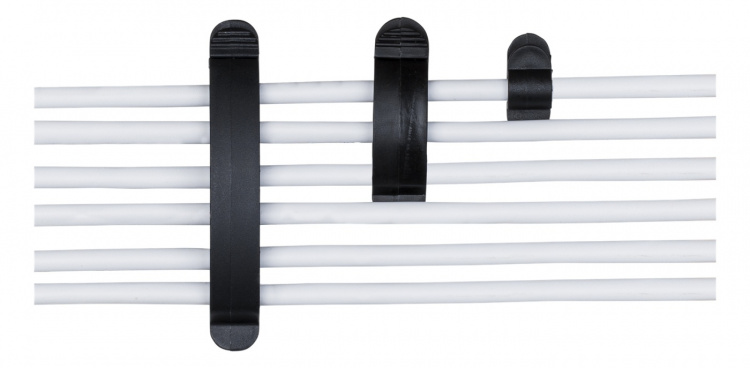 DELTACO adhesive cable clamps in plastic, 1/3/6 slots, 10-pack, black DELTACO adhesive cable clamps in plastic, 1/3/6 slots, 10-pack, black