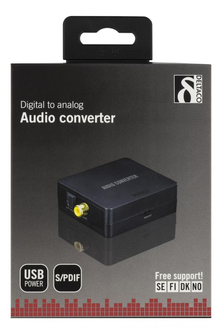 DELTACO audio converter from digital to analog with 3,5mm, black DELTACO audio converter from digital to analog with 3,5mm, black