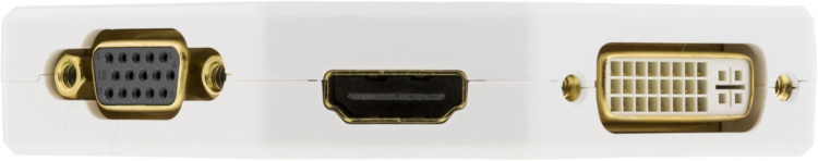 DELTACO Mini DisplayPort til DVI/HDMI/VGA-adapter, 0,15m, hvid