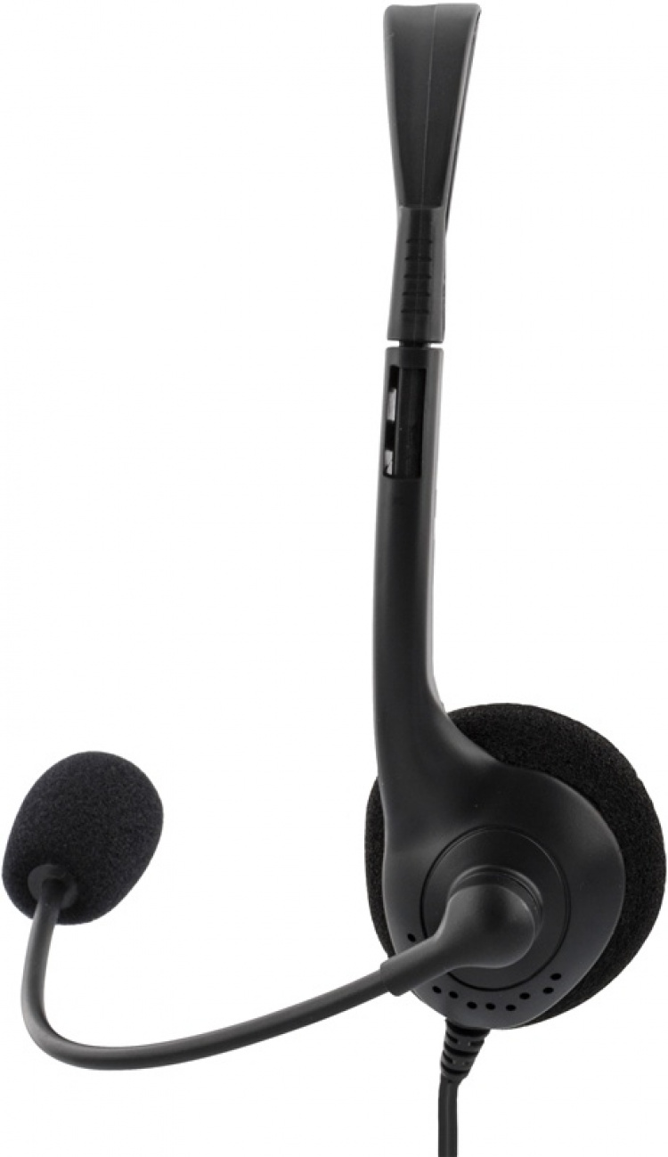 DELTACO Stereo Headset, microphone and volume control, 2x 3,5mm, black