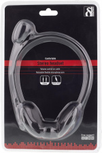 DELTACO Stereo Headset, microphone and volume control, 2x 3,5mm, black