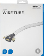 DELTACO Kabelskjulere i nylon, 25mm diameter, værktøj, 2,5m, hvid