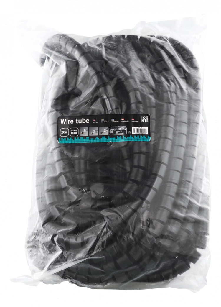 DELTACO Kabelskjulere i nylon, 25mm diameter, værktøj, 20m, sort