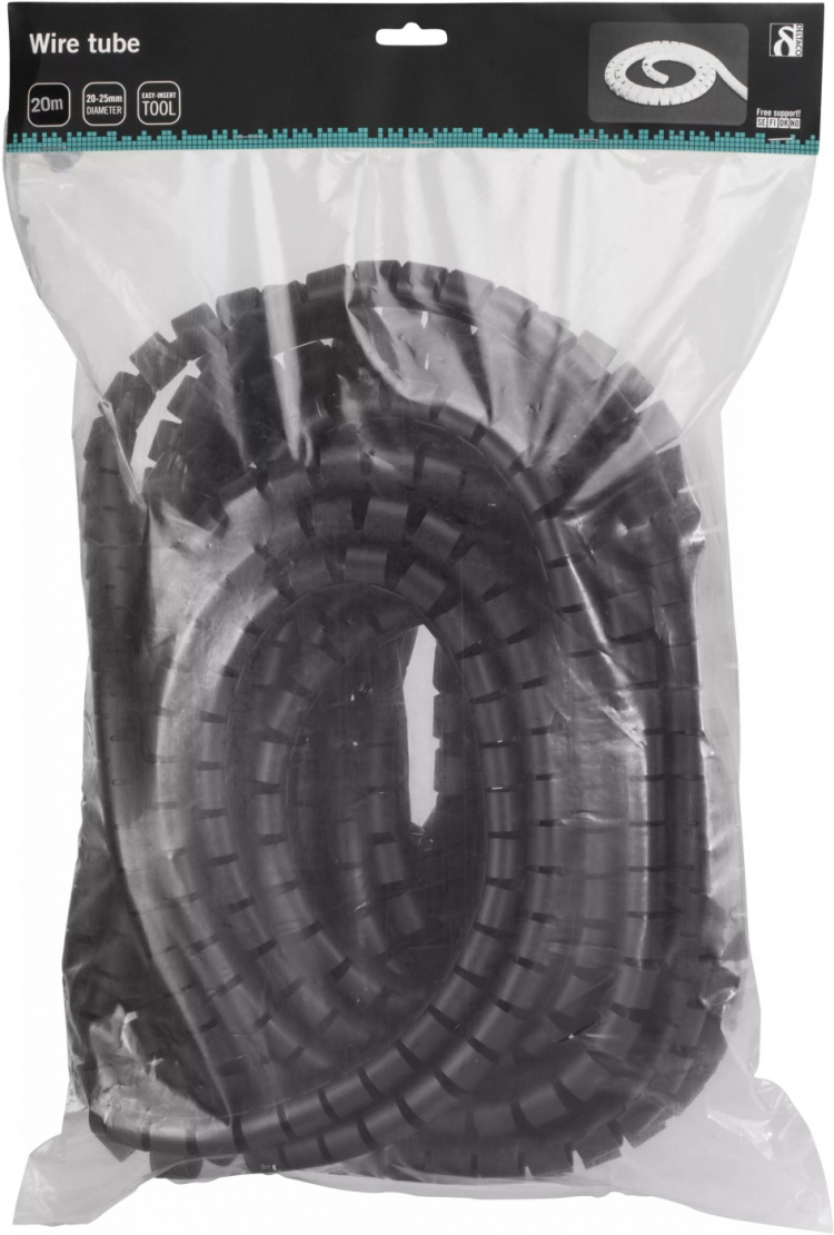 DELTACO Kabelskjulere i nylon, 25mm diameter, værktøj, 20m, sort