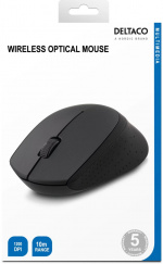 DELTACO trådløs optisk mus 2,4 GHz, 3 knapper med scroll, 1.200 DPI, U