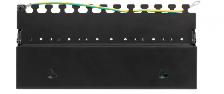 DELTACO Patch Panel, 12xRJ45, Cat6a, wall-mountable, metal, black