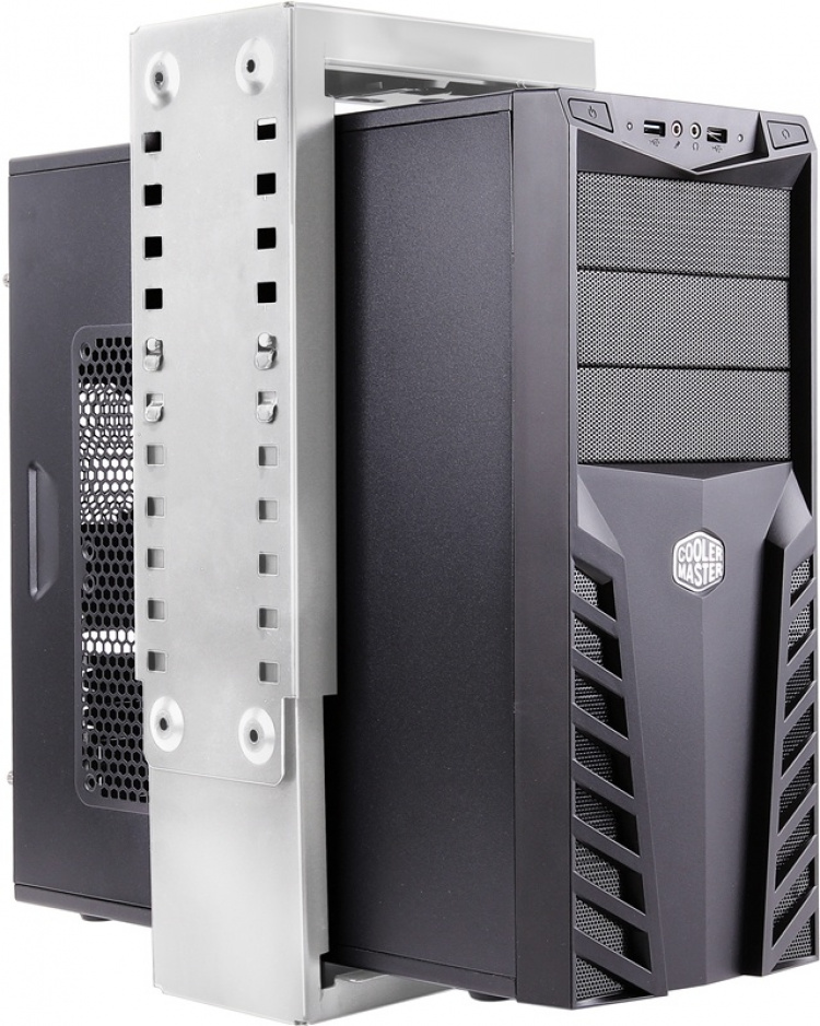 DELTACO computerholder i stål til montering under bord/væg, sølv