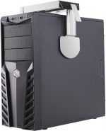 DELTACO computerholder i stål til montering under bord/væg, sølv