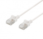 DELTACO U/FTP Cat6a patch cable, slim, 3,8mm in diameter, 0,3m, white