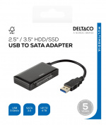 DELTACO USB 3.0 to SATA 6Gb/s adapter, for 2,5/3,5 DELTACO USB 3.0 to SATA 6Gb/s adapter, for 2,5/3,5
