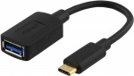 DELTACO USB-adapter, USB 3.1 type C male - type A female, Gen 1, black