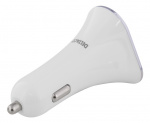 DELTACO car charger, 5,2A, 3xUSB Type A, 12-24V DC input, white/silver