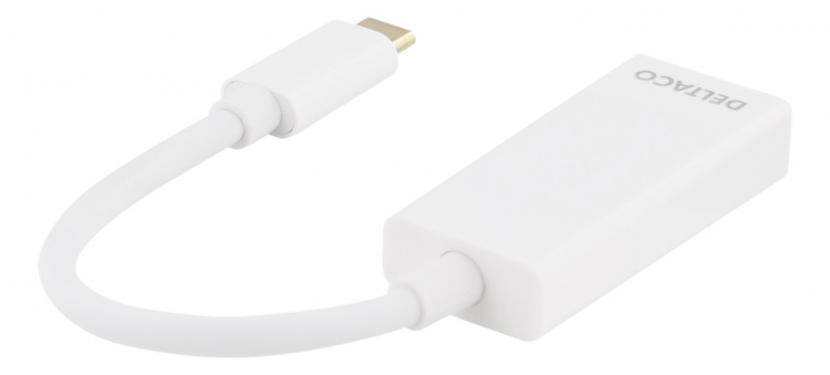 DELTACO USB 3.1 to DP adapter, Type C ma - DP fe, 4K, UHD, white DELTACO USB 3.1 to DP adapter, Type C ma - DP fe, 4K, UHD, white