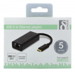 DELTACO, USB 3.1 netværksadapter, 1xRJ45, 1xUSB-C han, sort DELTACO, USB 3.1 netværksadapter, 1xRJ45, 1xUSB-C han, sort