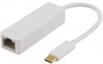 DELTACO, USB 3.1 netværksadapter, 1xRJ45, 1xUSB-C han, hvid DELTACO, USB 3.1 netværksadapter, 1xRJ45, 1xUSB-C han, hvid