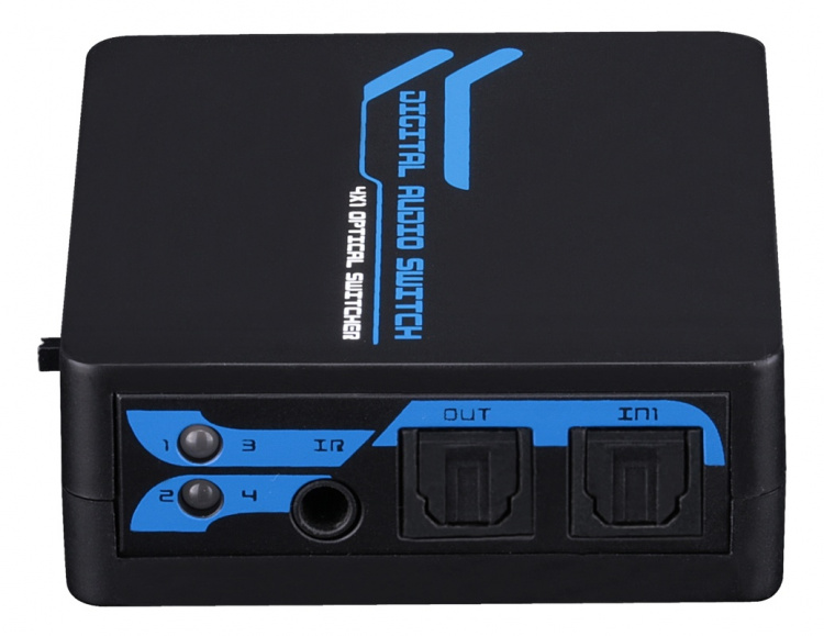 SPDIF/TOSLINK Digital Optical Audio 4x1 Switch with IR Remote Control
