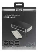 Premium HDMI-switch med 3 porte, IR-fjernbetjening, Ultra HD i 60 Hz, sort Premium HDMI-switch med 3 porte, IR-fjernbetjening, Ultra HD i 60 Hz, sort