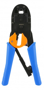 DELTACO Modulværktøj til 4/6/8-pin med afbidere/skrallere, blå