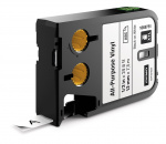 DYMO XTL All-Purpose Vinyl Labels, 12mm, black on white