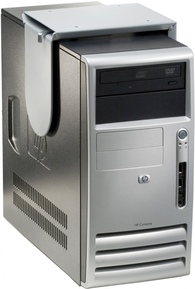 Plain, computerholder til montering under bord, sølv