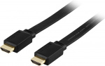 DELTACO fladt HDMI kabel, HDMI High Speed with Ethernet, HDMI Type A h