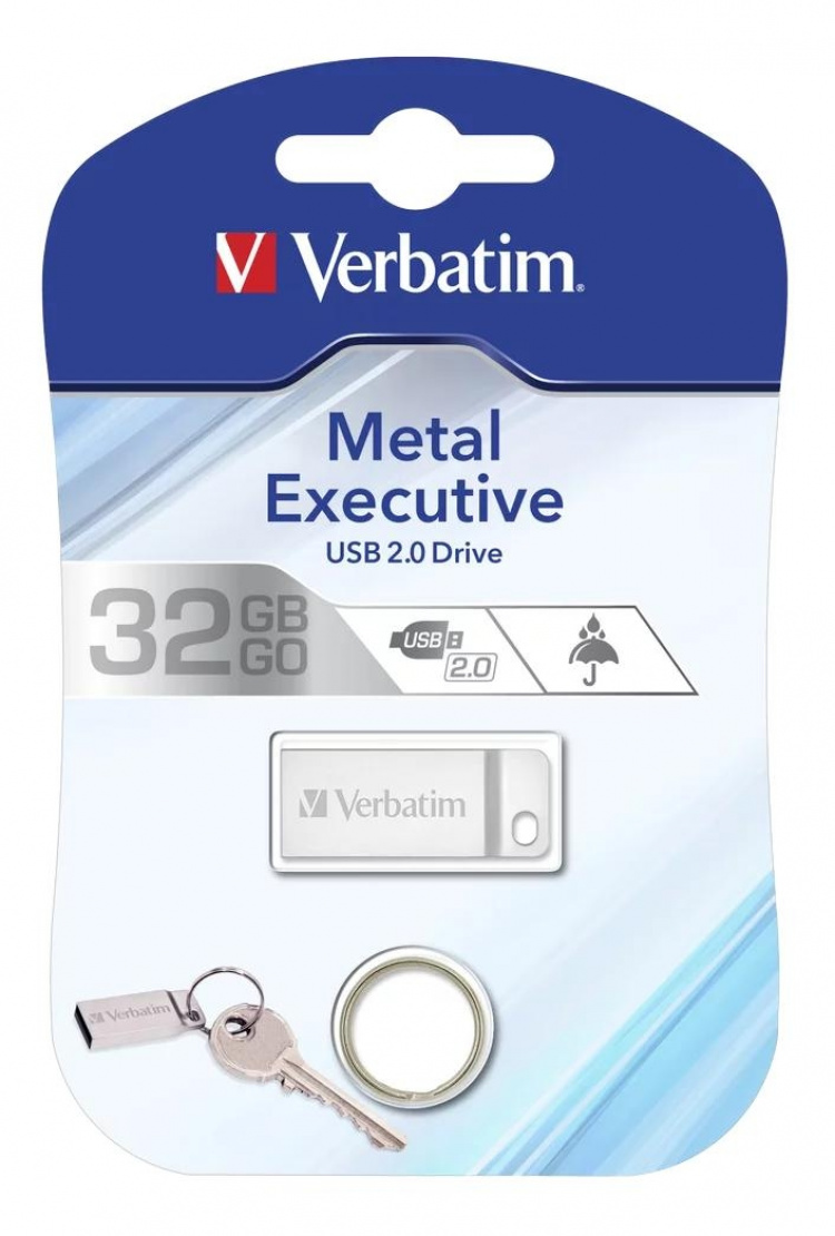 Verbatim store \'n\' Go Metal Executive Silver USB 2.0 Drive 32GB
