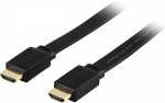 DELTACO platt HDMI kabel, HDMI High Speed with Ethernet, HDMI Type A h