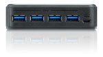 ATEN USB 3.0 Hub for 2 computers, 4xUSB A female, 2xUSB B female, blac ATEN USB 3.0 Hub for 2 computers, 4xUSB A female, 2xUSB B female, blac