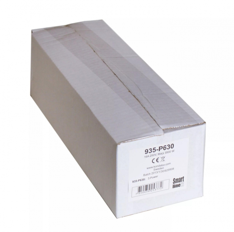 SmartLine PopUp stikdåse, 3xCEE 7/4, 1,5m kabel, sort/sølv