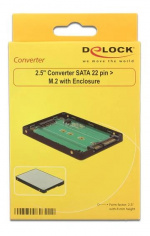 Delock 2.5″ Converter SATA 22 pin > M.2 with Enclosure
