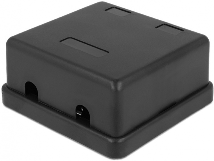 DeLOCK Keystone boks, 2 porte, plast, sort
