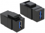 DeLOCK Keystone modul, USB 3.0 Type A hun - USB 3.0 Type A hun, sort
