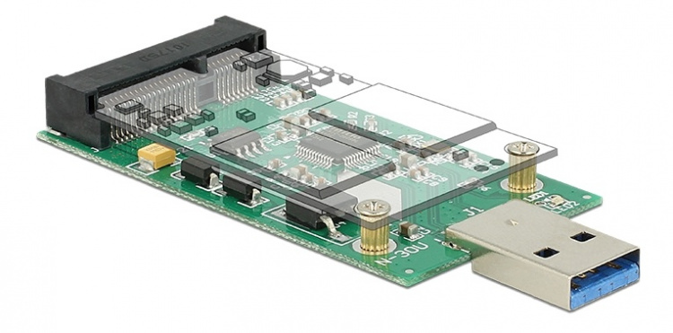 DeLOCK USB 3.0 to mSATA converter, 5Gb/s, 1xUSB type A male, 1xmSATA
