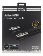 DELTACO PRIME active HDMI cable, 5m, Textile, HDMI High speed with Eth
