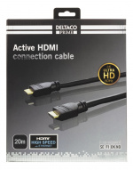 DELTACO PRIME active HDMI cable, 20m, 4K 60Hz, Spectra, black DELTACO PRIME active HDMI cable, 20m, 4K 60Hz, Spectra, black