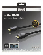 DELTACO PRIME active HDMI cable, 5m, 4K 60Hz, Spectra, black DELTACO PRIME active HDMI cable, 5m, 4K 60Hz, Spectra, black